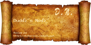 Dudás Noé névjegykártya