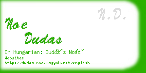 noe dudas business card